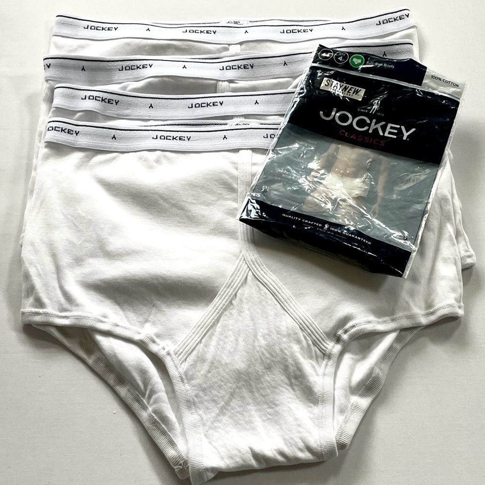 Jockey StayNew Men’s Classic Briefs Cotton Full Rise 4 Pack Size 44 Open Package - Picture 3 of 16